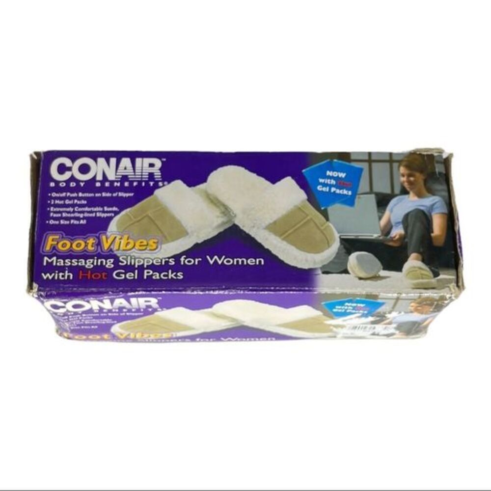 Conair Body Benefits Massage Slippers For Women EUC